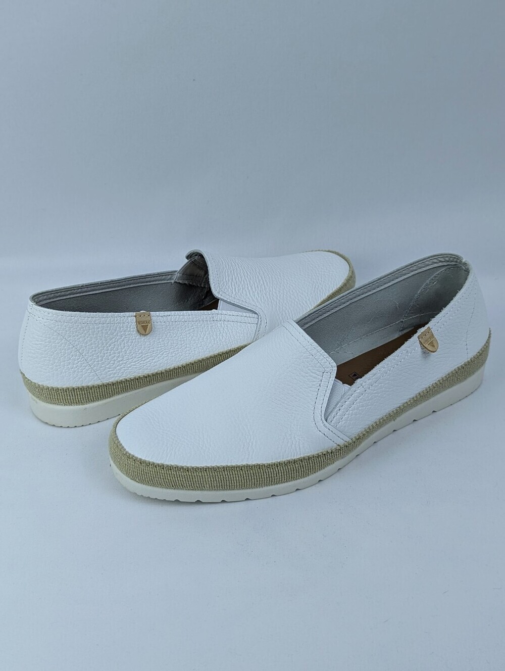 Verbenas Nuria Ballerinas Flat Leather Loafer Slip On Blanco EU41 (9.5/10) NWT